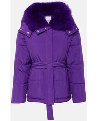 Yves Salomon - Belted Shearling-trimmed Down Jacket - Lyst