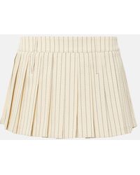 Frankie Shop - Blake Pleated Pinstripe Twill Miniskirt - Lyst