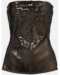 Rick Owens - Sequined Denim Bustier Top - Lyst
