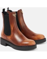 Prada - Chelsea Boots Aus Leder - Lyst