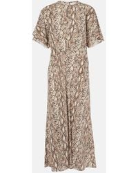 Isabel Marant - Keany Printed Silk-Blend Midi Dress - Lyst