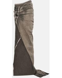Rick Owens - Drkshdw Edfu Denim Maxi Skirt - Lyst