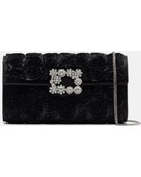 Roger Vivier - Embellished Embellished Satin Clutch - Lyst