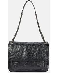Saint Laurent - Niki Medium Croc-embossed Leather Shoulder Bag - Lyst