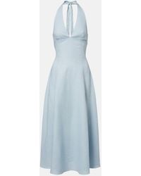 Faithfull the Brand - Marais Shirred Linen Midi Dress - Lyst