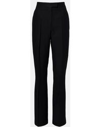 Ferragamo - High-Rise Faille Straight Pants - Lyst