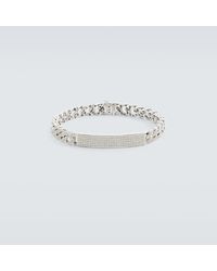 SHAY - 18kt White Gold Curb Chain Bracelet With Diamonds - Lyst