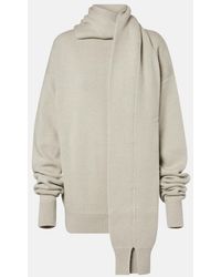Calvin Klein - Scarf-Detail Cashmere Sweater - Lyst