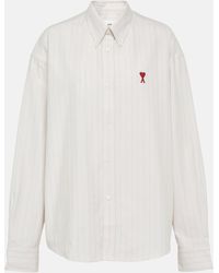 Ami Paris - Ami De Cour Striped Cotton Shirt - Lyst