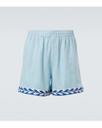 Bode - Seedling Stripe Linen Bermuda Shorts - Lyst
