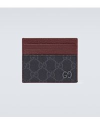 Gucci - GG Canvas And Leather Card Holder - Lyst