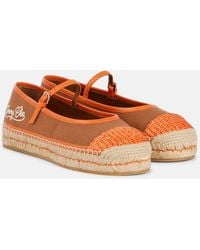 Jimmy Choo - Aciel Leather-Trimmed Canvas Espadrilles - Lyst