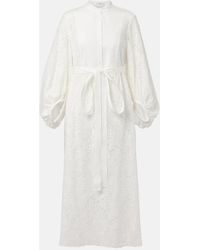 Erdem - Embroidered Cotton Lace Midi Dress - Lyst