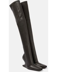 Rick Owens - Stretch Lambskin Over-The-Knee Boots - Lyst