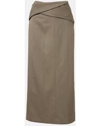 Victoria Beckham - Wool-Blend Midi Skirt - Lyst