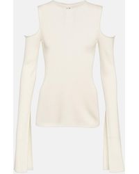 Rick Owens - Top in lana vergine con cut-out - Lyst