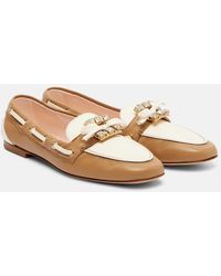 Roger Vivier - Embellished Leather Boat Shoes - Lyst