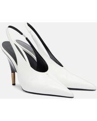 KHAITE - Bella 100 Leather Slingback Pumps - Lyst