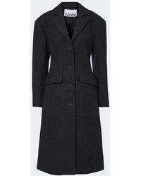 Ganni - Wool And Cashmere-Blend Coat - Lyst