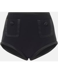 Dolce & Gabbana - High-Rise Wool And Silk Shorts - Lyst