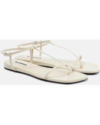 Jil Sander - Leather Thong Sandals - Lyst