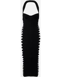 Balmain - Cutout Halterneck Jersey Midi Dress - Lyst