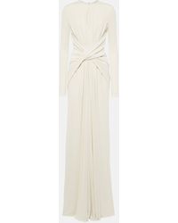 Elie Saab - Gathered Cutout Jersey Gown - Lyst