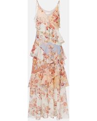 Zimmermann - Awaken Floral Cotton And Silk Maxi Dress - Lyst