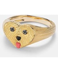 Yvonne Léon - Pinky Ring Cour Toutou Mini Aus 9Kt Gelbgold (375/1000) Mit Edelsteinen - Lyst