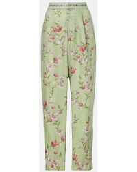 Agua Bendita - Florecer Honeysuckle Linen Wide-Leg Pants - Lyst