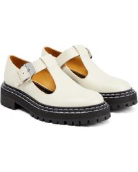 Proenza Schouler Leather Lug Sole Mary Janes in Cream (Natural) | Lyst