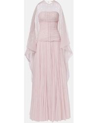 Marmar Halim - Abito Bustier Plisse Con Cappuccio - Lyst
