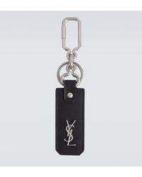 Saint Laurent - Cassandre Leather Keychain - Lyst