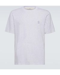 Brunello Cucinelli - Camiseta de jersey de algodon con logo - Lyst
