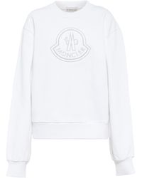 Moncler Sweatshirt Aus Baumwolljersey Mit Logodruck in Schwarz Damen Bekleidung Sport- und Fitnesskleidung Sweatshirts Training 
