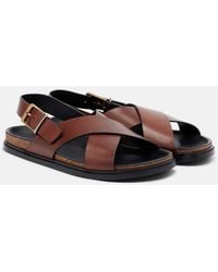 The Row - Buckle Leather Sandals - Lyst