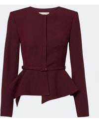 Roland Mouret - Belted Peplum Wool And Silk Jacket - Lyst