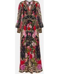 Camilla - Floral Printed Silk Maxi Dress - Lyst