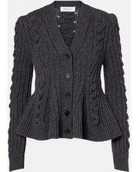 McQueen - Cable-Knit Wool And Cashmere Cardigan - Lyst
