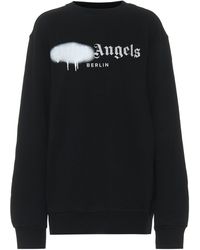 Palm Angels Black And White Berlin Logo Sprayed Crewneck