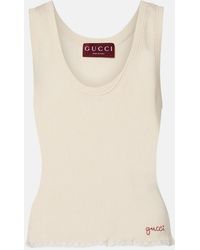Gucci - Ribbed-Knit Cotton Tank Top - Lyst
