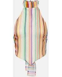 Missoni - Striped Halterneck Cotton And Silk Top - Lyst