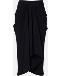 Givenchy - Falda Midi De Crepe De Cady Drapeada - Lyst
