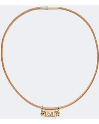 Marie Lichtenberg - Love Smash 18Kt And Leather Pendant Necklace With Diamond - Lyst