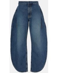Alaïa - Petal High-Rise Barrel-Leg Jeans - Lyst