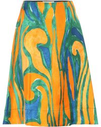 Marni Falda de seda estampada - Multicolor