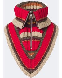 Dries Van Noten - Striped Wool Zip-Up Collar - Lyst