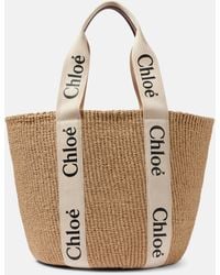 Chloé - Woody Large Woven Basket Bag - Lyst