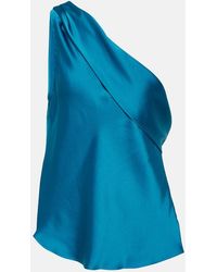 Jonathan Simkhai - Lexy Draped One-Shoulder Satin Top - Lyst