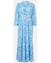 Juliet Dunn - Robe Longue En Coton A Fleurs - Lyst